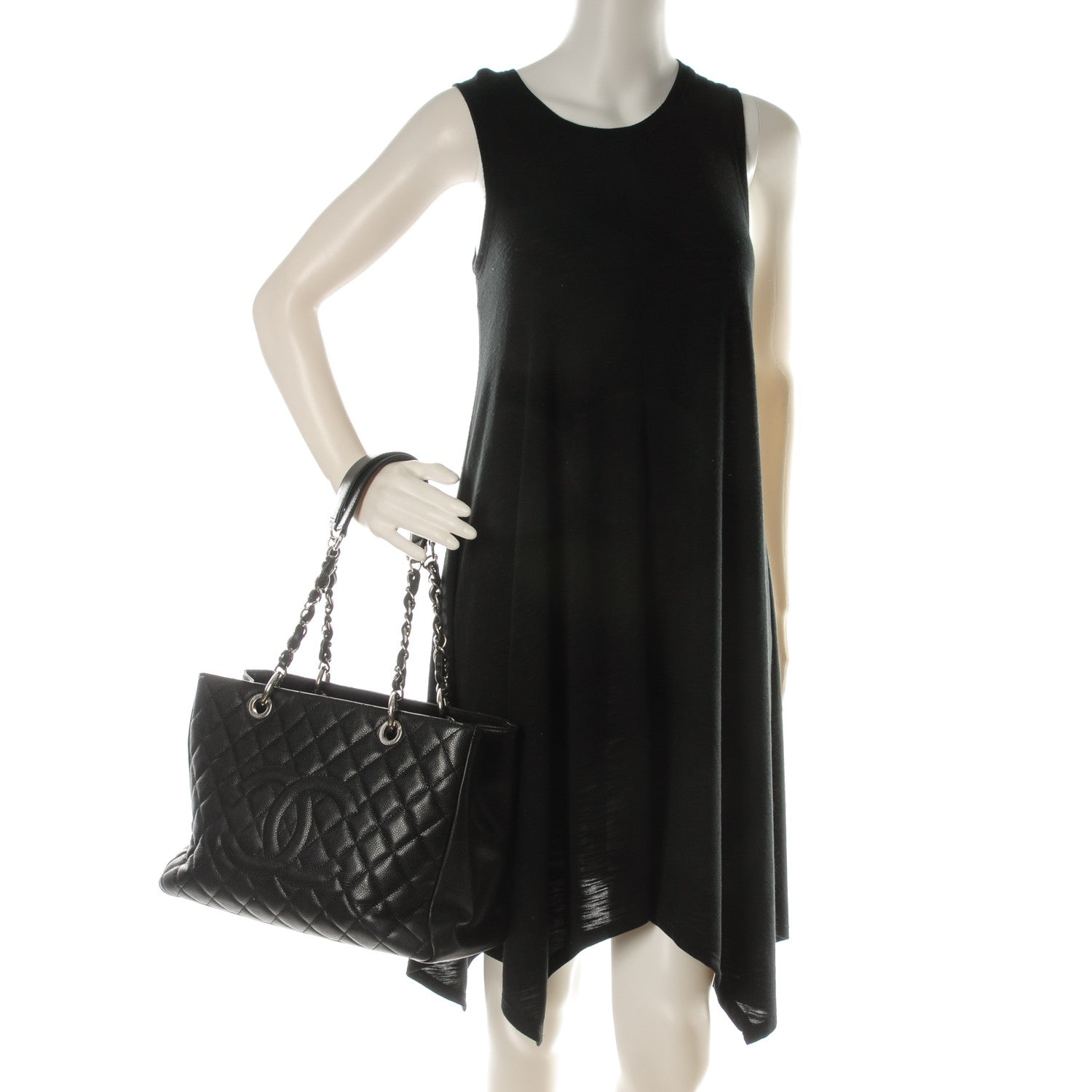 Chanel Caviar Quilted Grand Shopping Tote GST Black 2 of 7