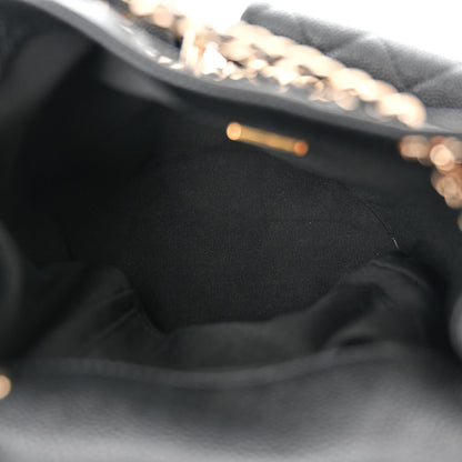 Chanel Shiny Caviar Quilted Medium Duma Pockets Drawstring Backpack Black 5 of 10