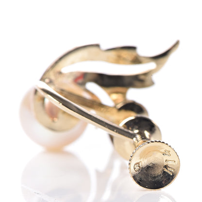 Mikimoto 14K Yellow Gold Akoya Pearl 7-7.5mm Screw-Back Earrings 3 of 4