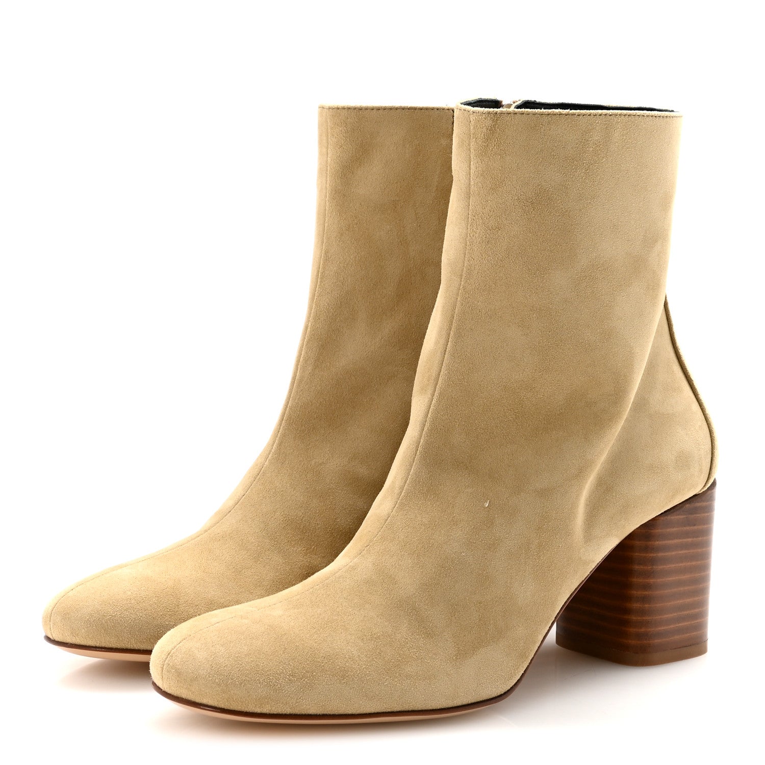 Hermes Suede Goatskin Licol 70 Ankle Boots 38.5 Beige Lin 4 of 10