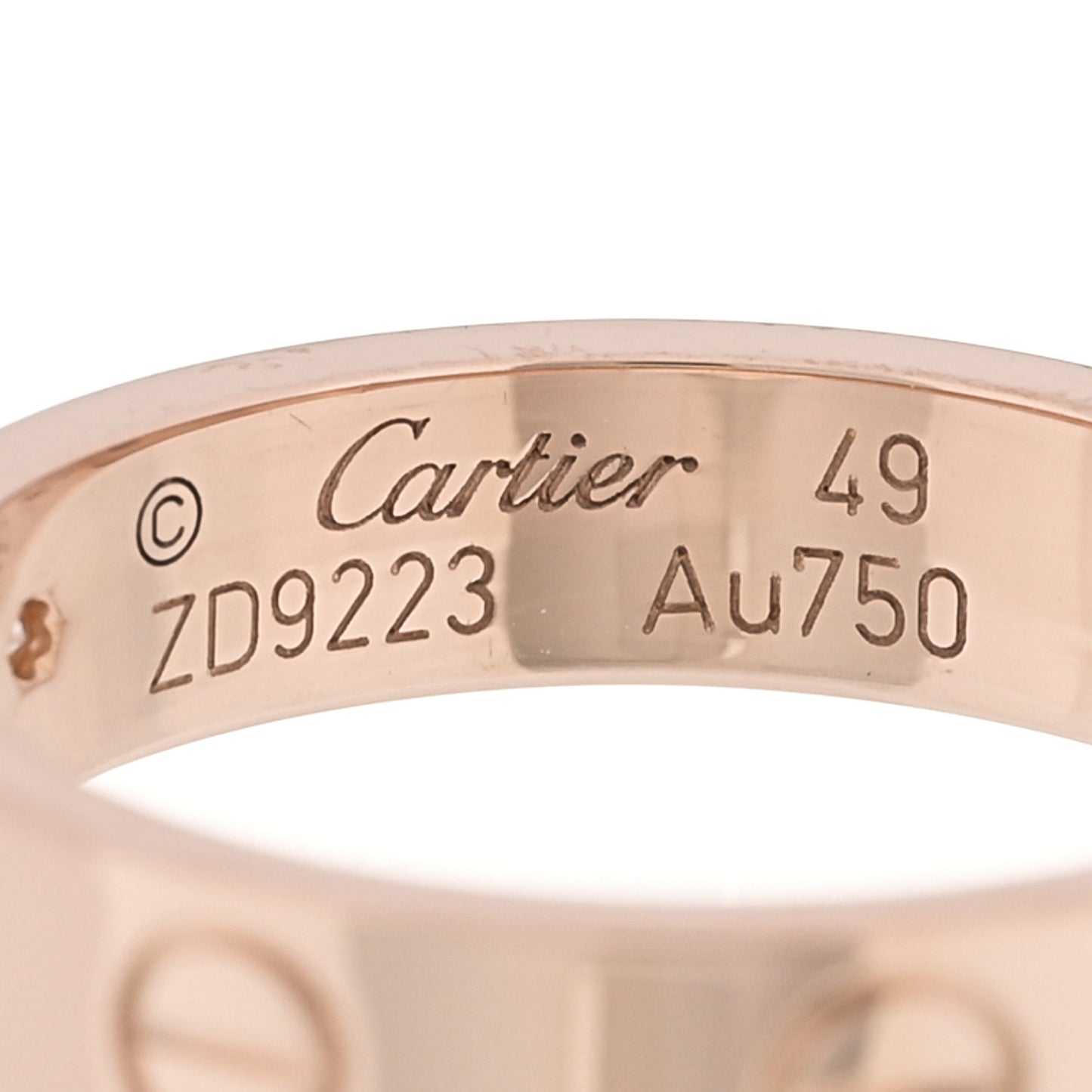 18K Pink Gold Diamond 4mm LOVE Wedding Band Ring 49 5