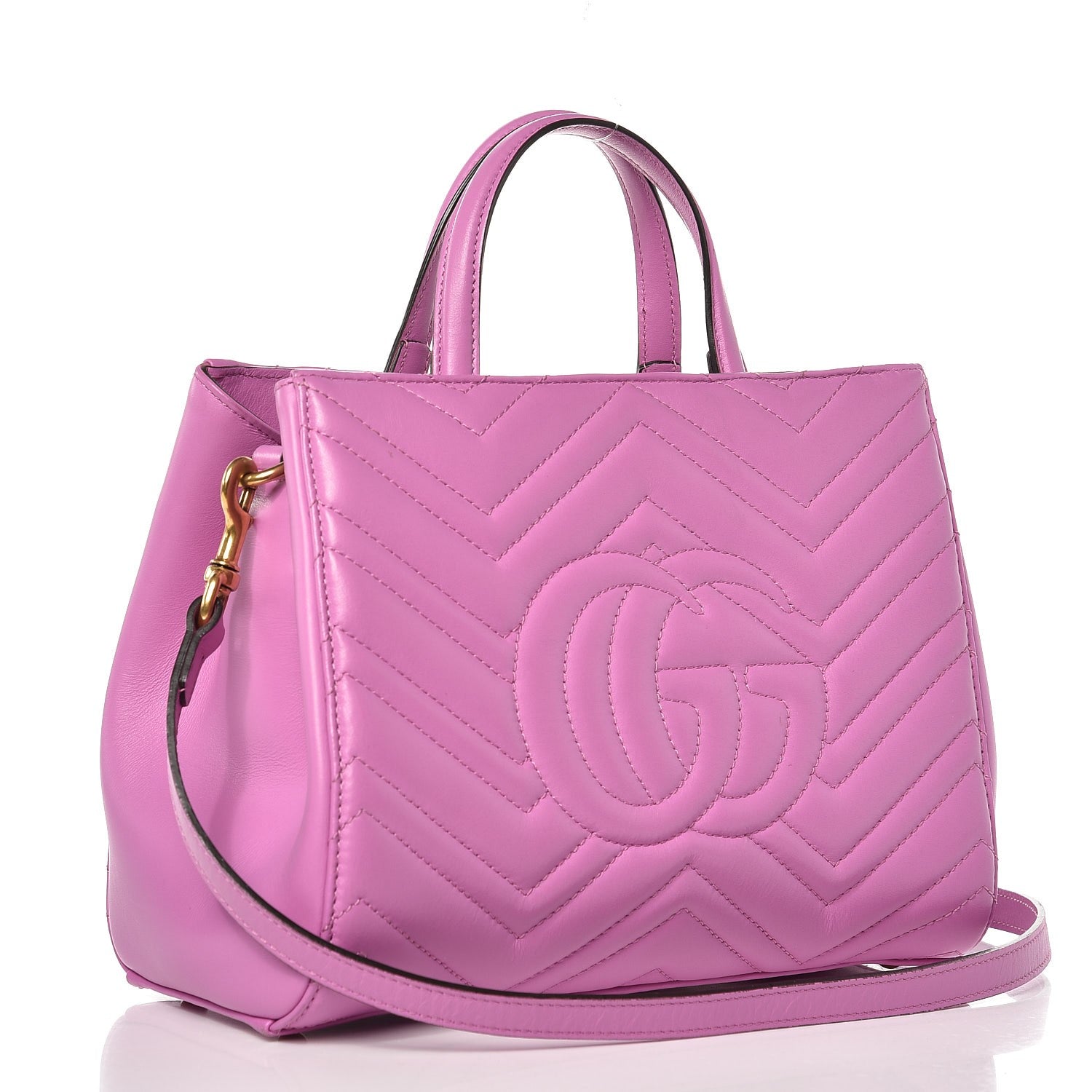 Gucci Calfskin Matelasse Small GG Marmont Tote Candy Mousse 4 of 9