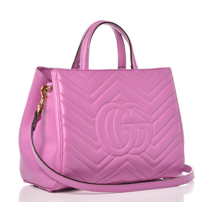 Gucci Calfskin Matelasse Small GG Marmont Tote Candy Mousse 4 of 9