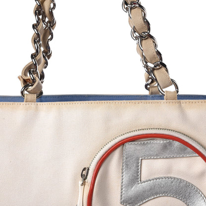 Chanel Canvas Quilted N°5 Shopping Tote Beige 17 of 24