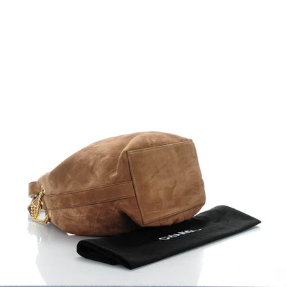 Chanel Suede Calfskin Small On My Shoulder Drawstring Bag Brown 4 of 7