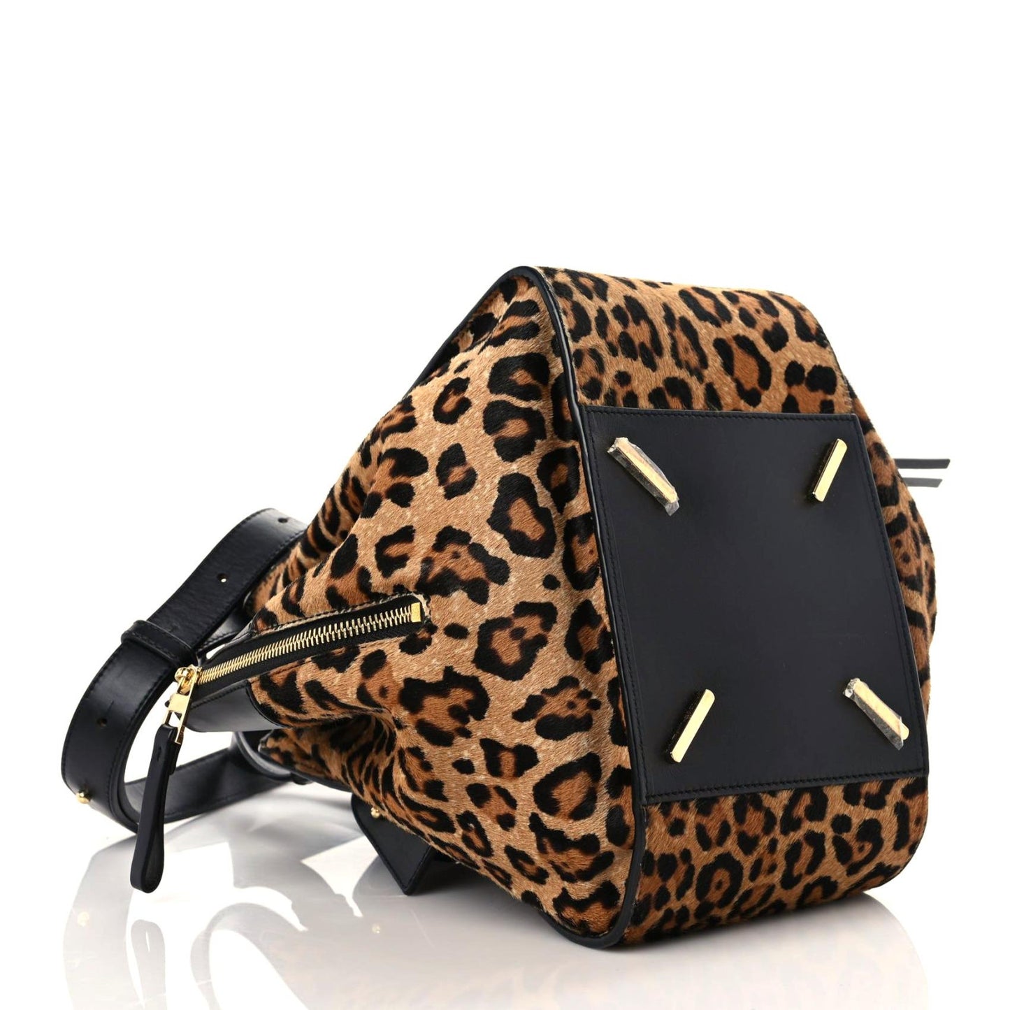 Calfskin Pony Hair Small Hammock Shoulder Bag Black