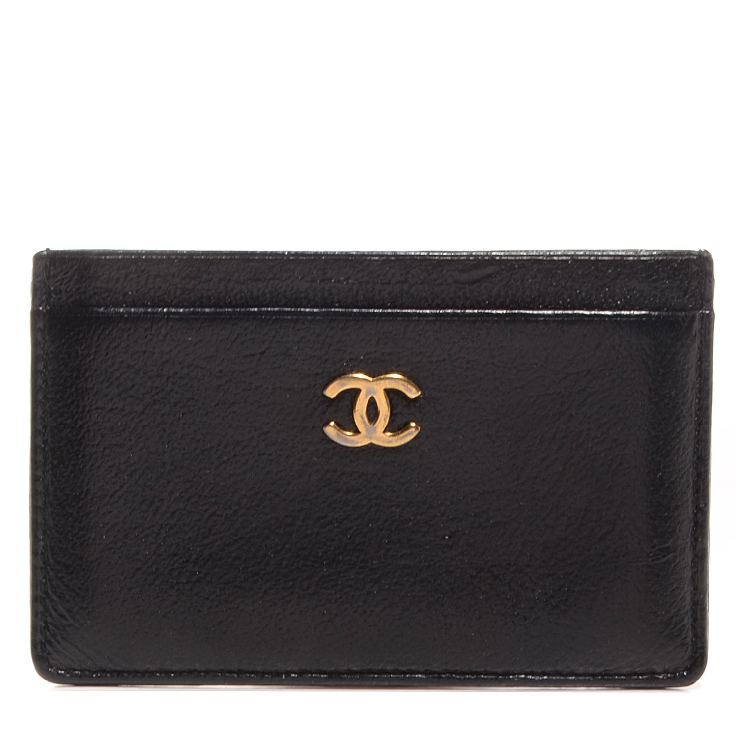 Chanel Leather CC Card Holder Case Black 1 of 8