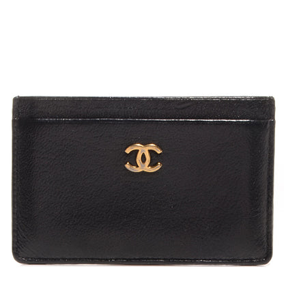 Chanel Leather CC Card Holder Case Black 1 of 8