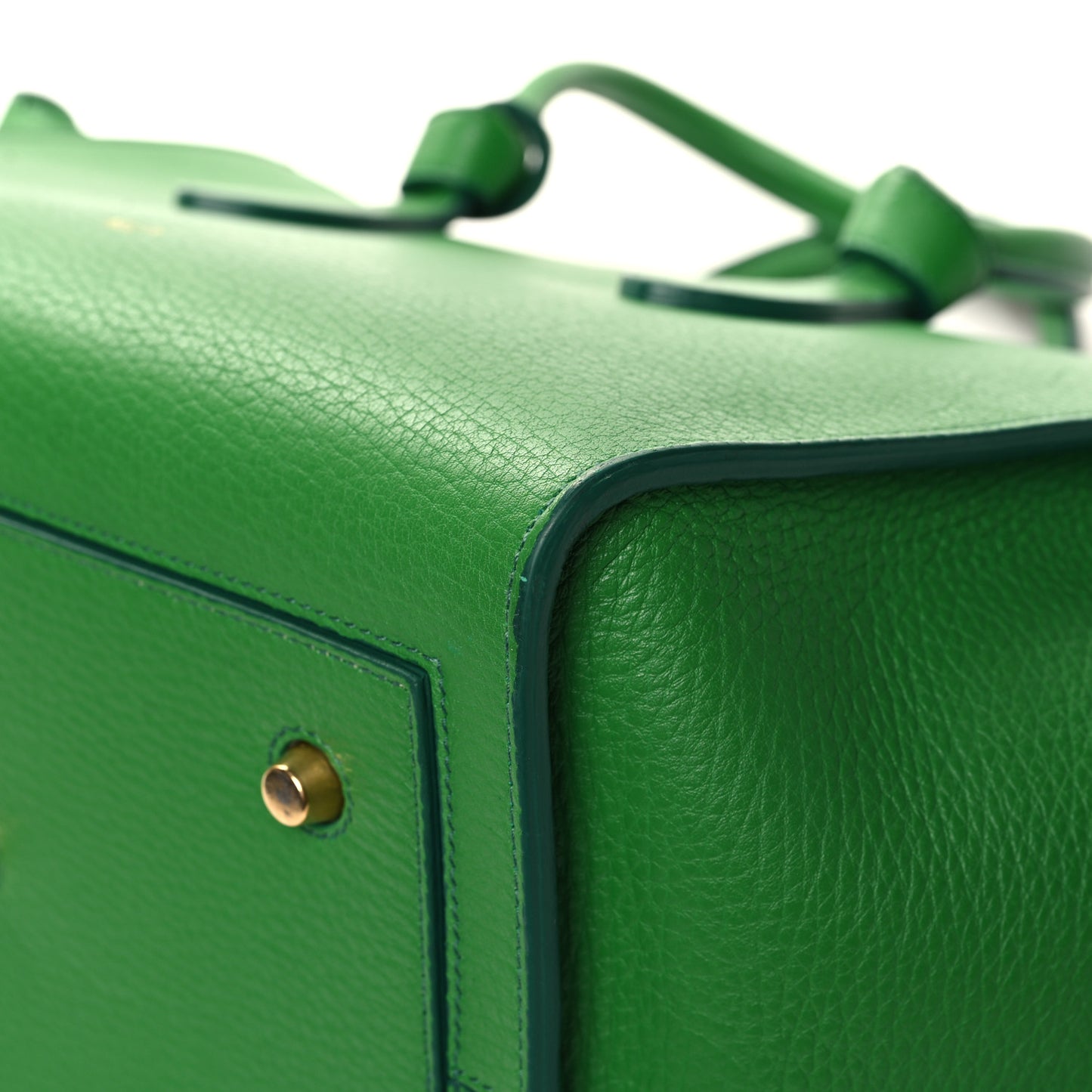 Crisped Calfskin Small Tie Knot Tote Grass Green