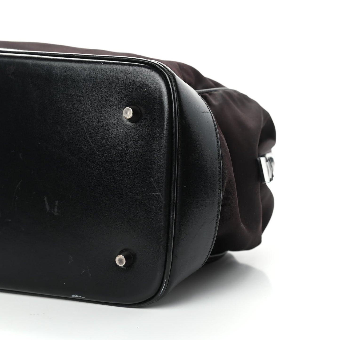 Tessuto Nylon Soft Calfskin Shoulder Bag Ebano