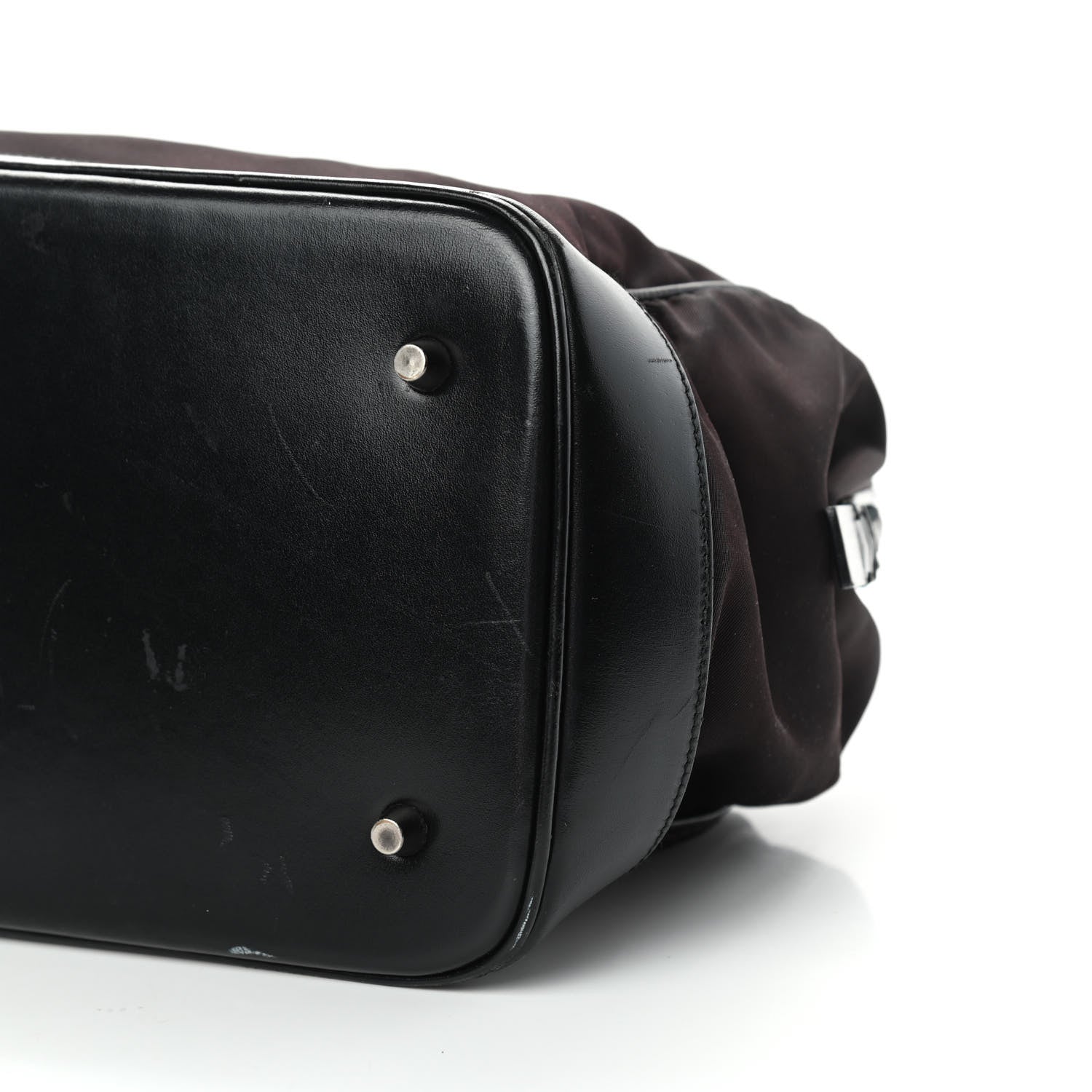 Prada Tessuto Nylon Soft Calfskin Shoulder Bag Ebano 9 of 10