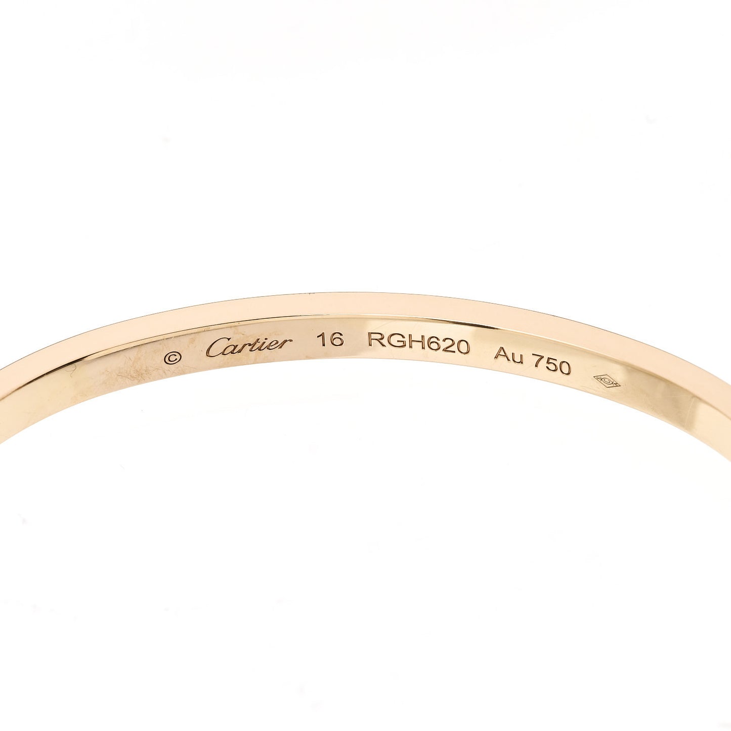 18K Yellow Gold Small LOVE Bracelet 16