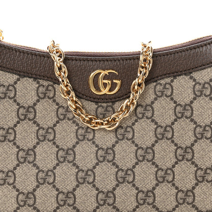 Gucci GG Supreme Monogram Textured Dollar Calfskin Web Small Ophidia GG Handbag Beige Ebony New Acero 7 of 9