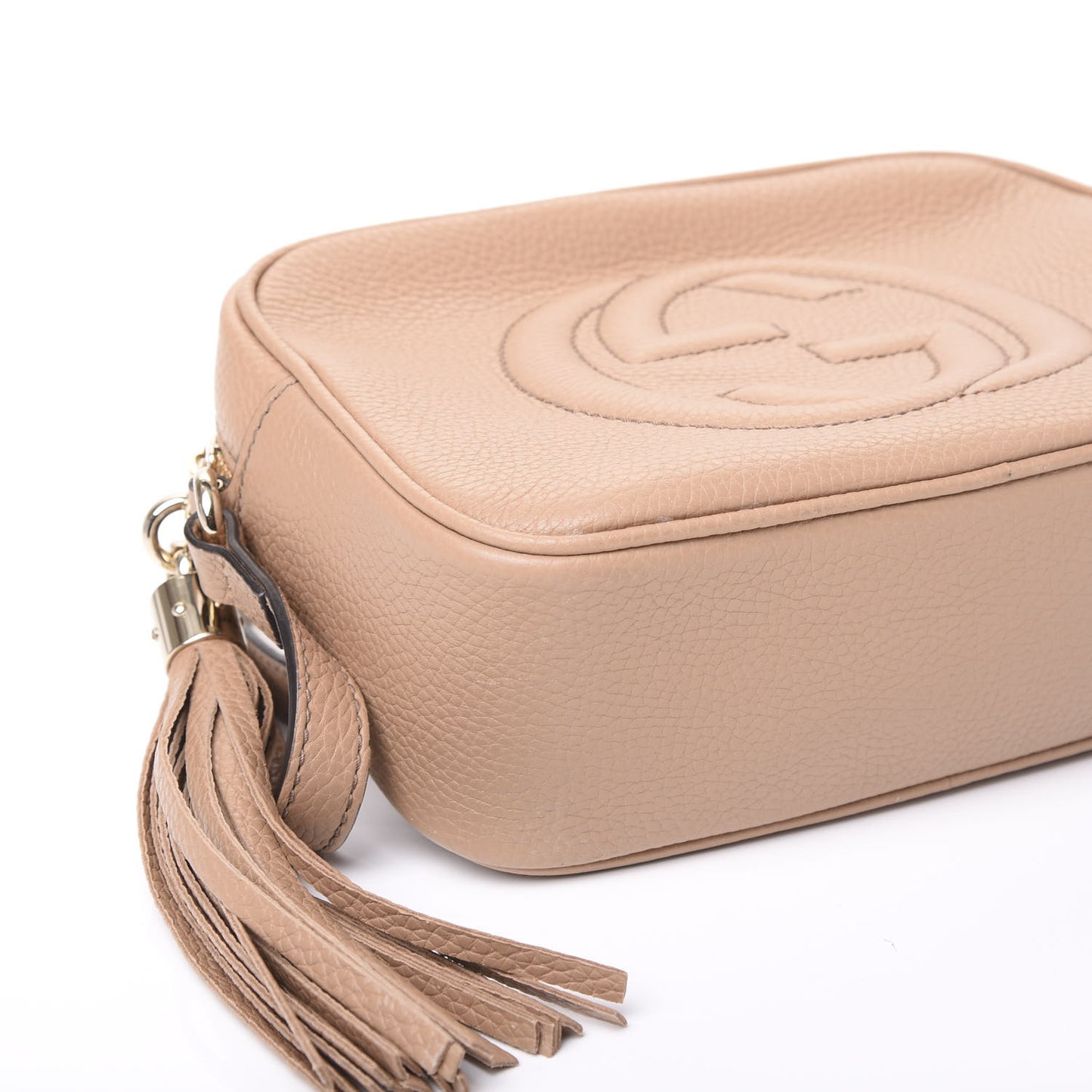Pebbled Calfskin Small Soho Disco Bag Rose Beige