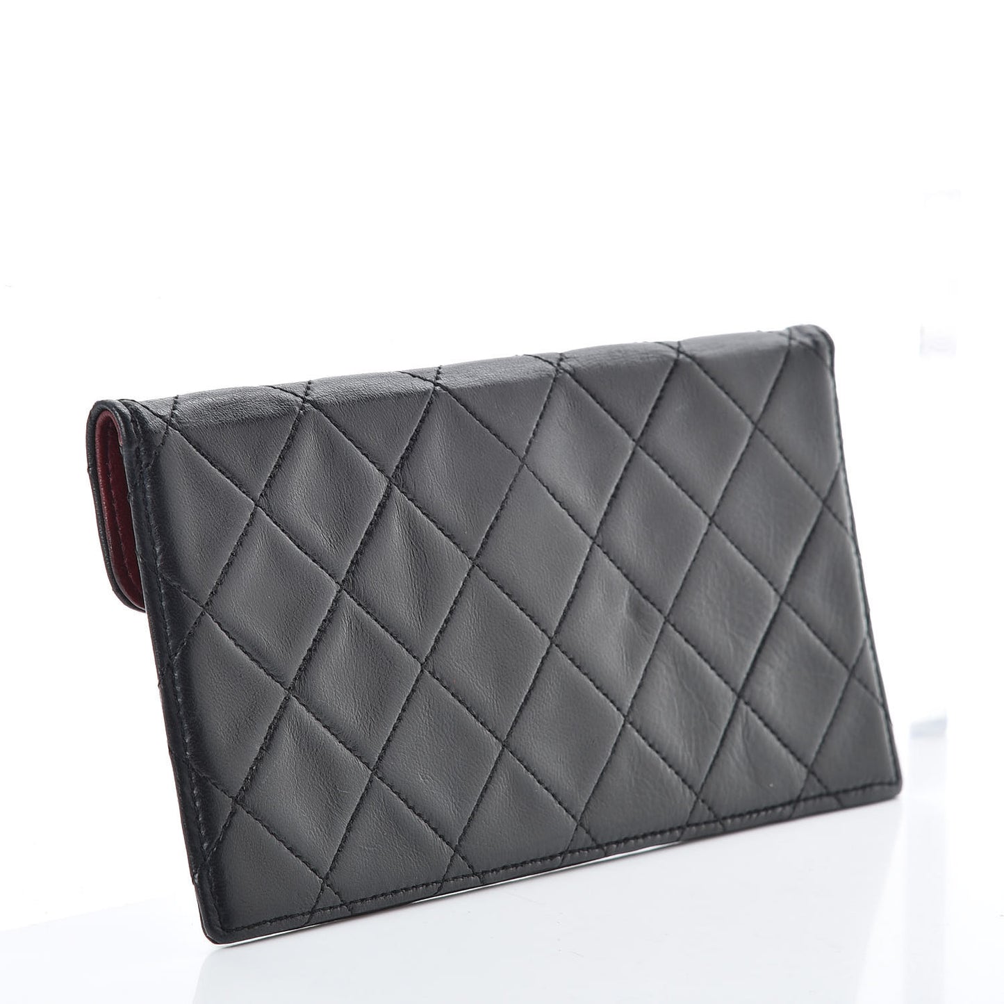 Lambskin Quilted Flap Wallet Black