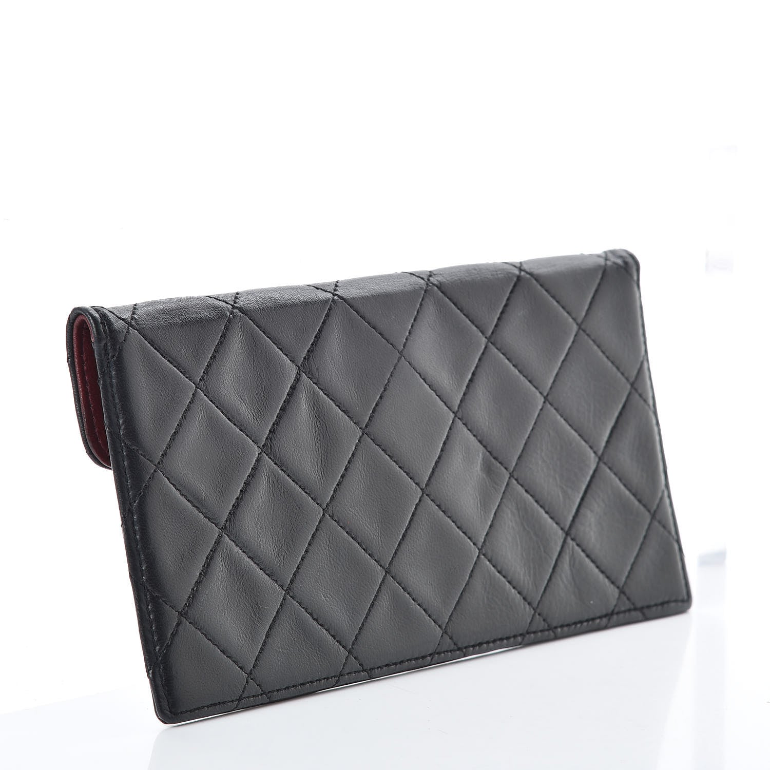 Chanel Lambskin Quilted Flap Wallet Black 3 of 6