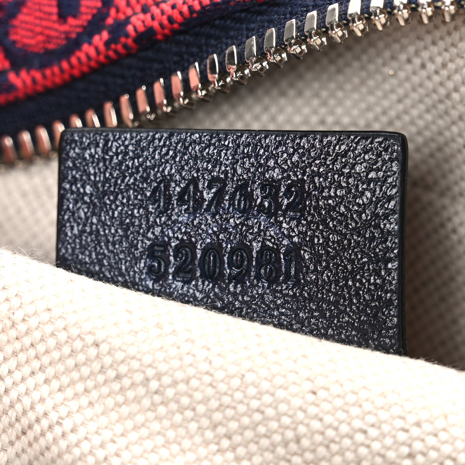 Gucci Monogram Multicolor Matelasse Diagonal Small GG Marmont Chain Shoulder Bag Red Blue 7 of 10