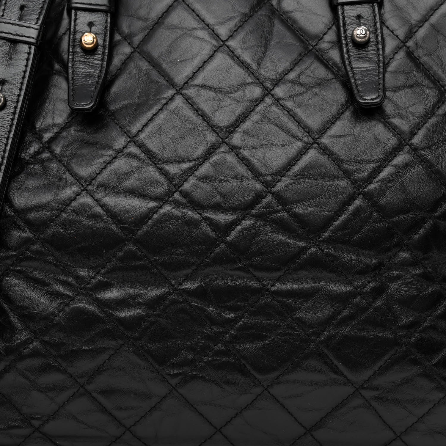 Chanel Aged Calfskin Quilted Large Gabrielle Shopping Tote Black 8 of 14
