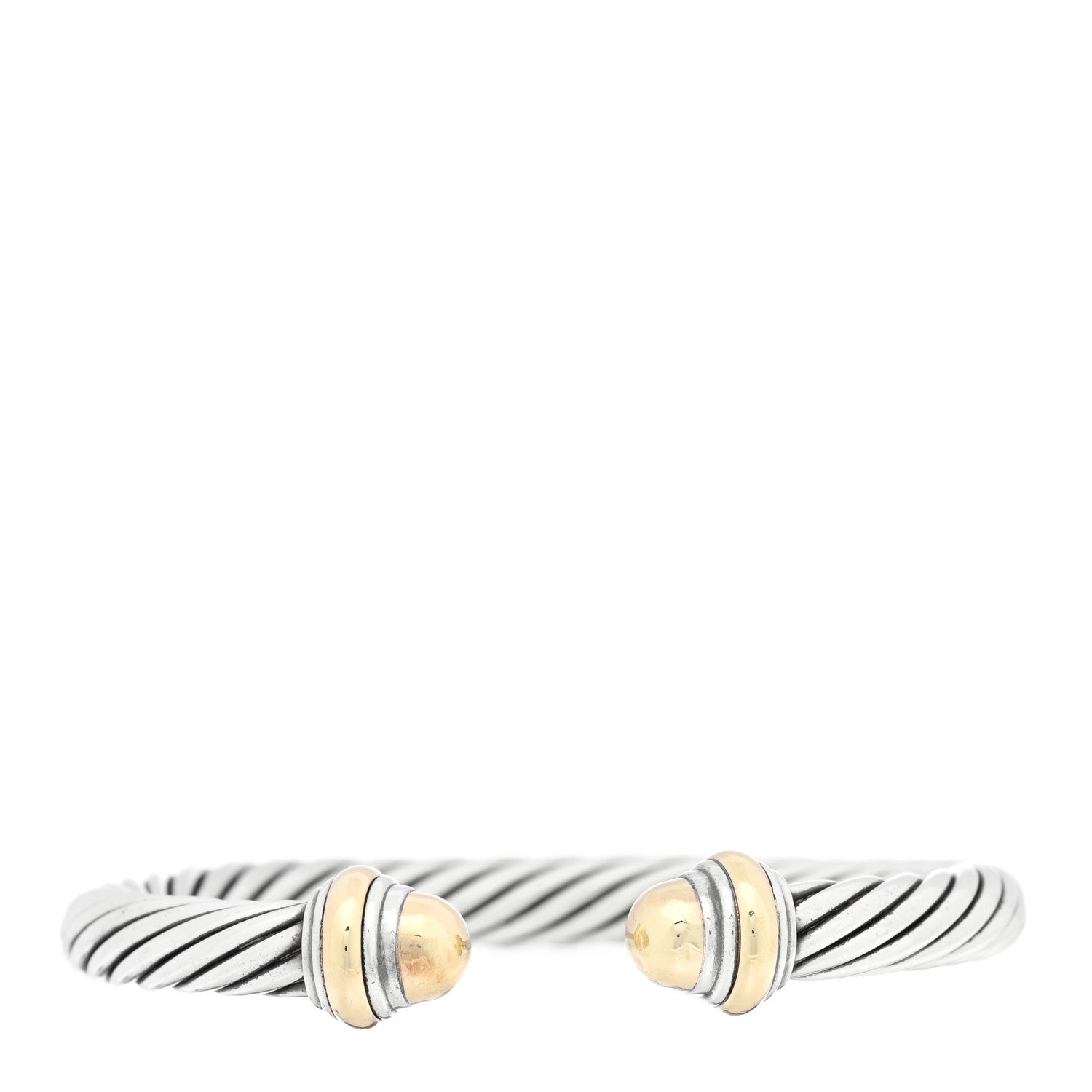 David Yurman Sterling Silver 14K Yellow Gold 7mm Cable Classics Dome Bracelet 1 of 3