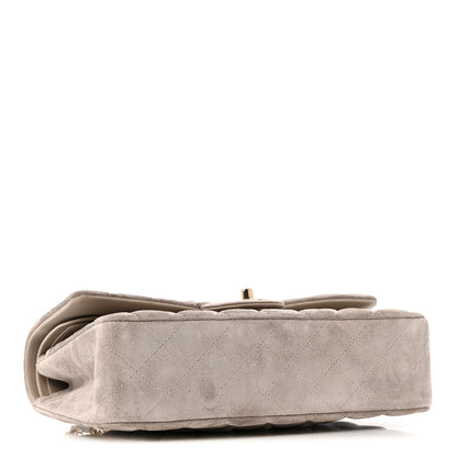Chanel Suede Quilted Medium Double Flap Grey 3 of 11