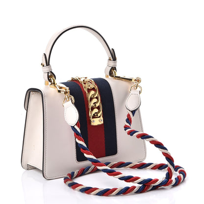 Gucci Calfskin Mini Sylvie Top Handle Bag White 4 of 19