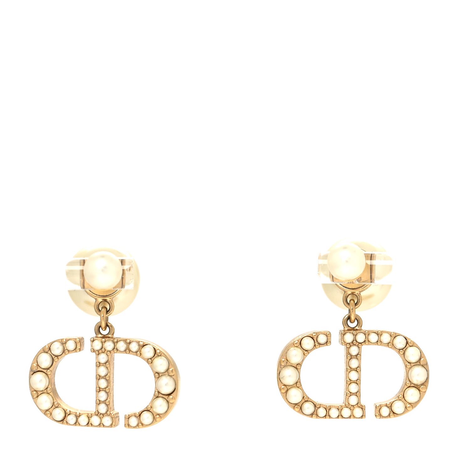 Crystal Pearl Clair D Lune Earrings Gold