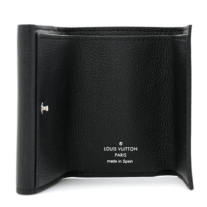 Louis Vuitton Soft Calfskin Lockmini Wallet Black 5 of 8