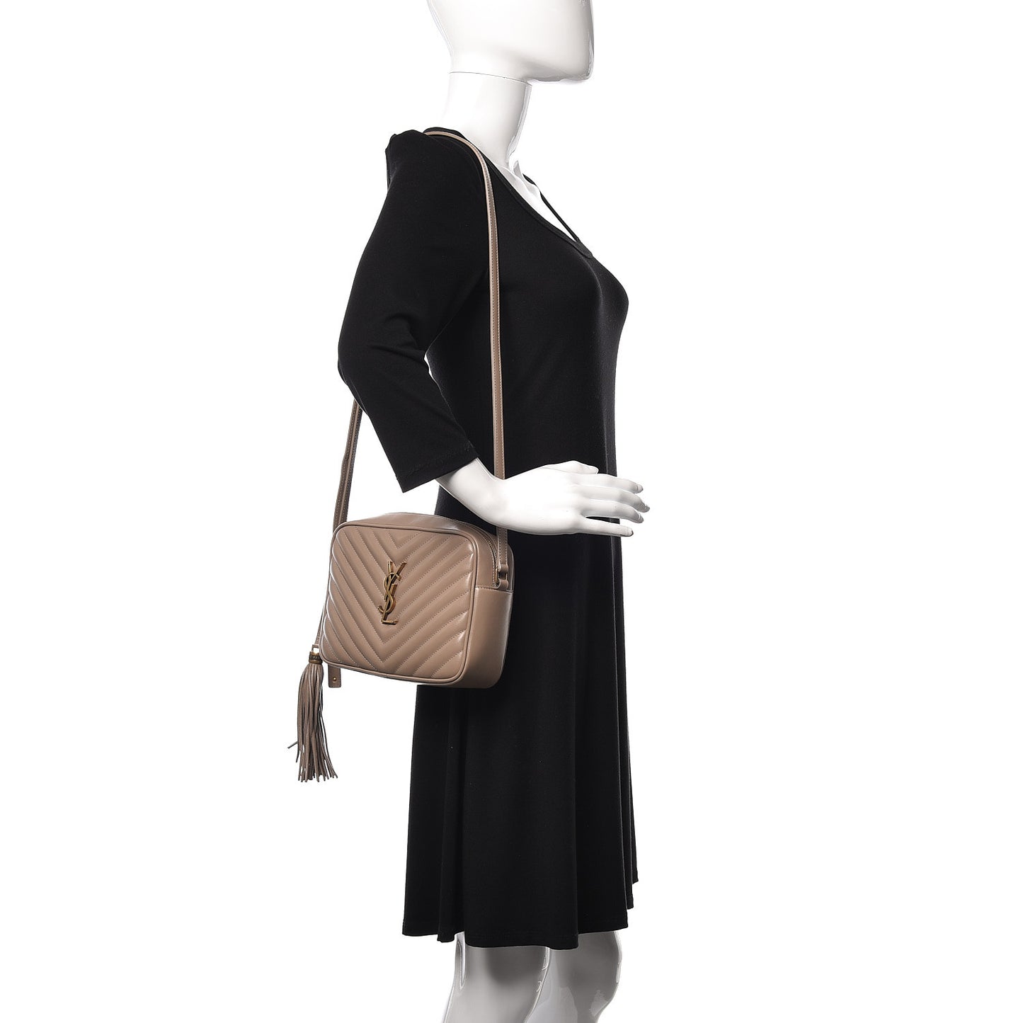 Calfskin Matelasse Monogram Lou Camera Bag Dark Beige
