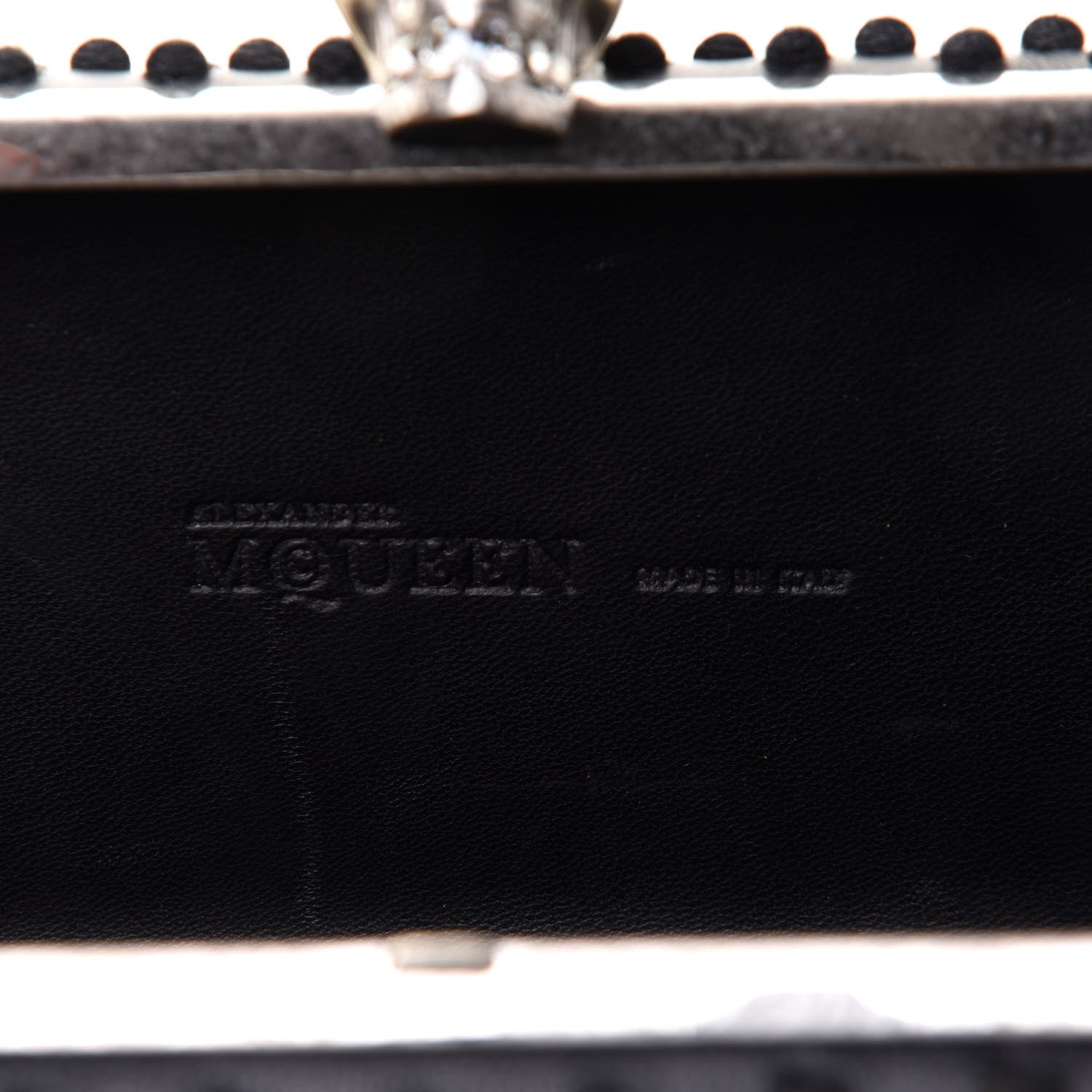 Alexander McQueen Pearl Embellished Calfskin Skull Box Clutch Black 8 of 9