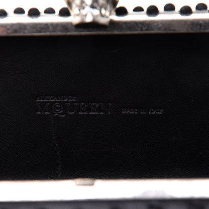 Alexander McQueen Pearl Embellished Calfskin Skull Box Clutch Black 8 of 9
