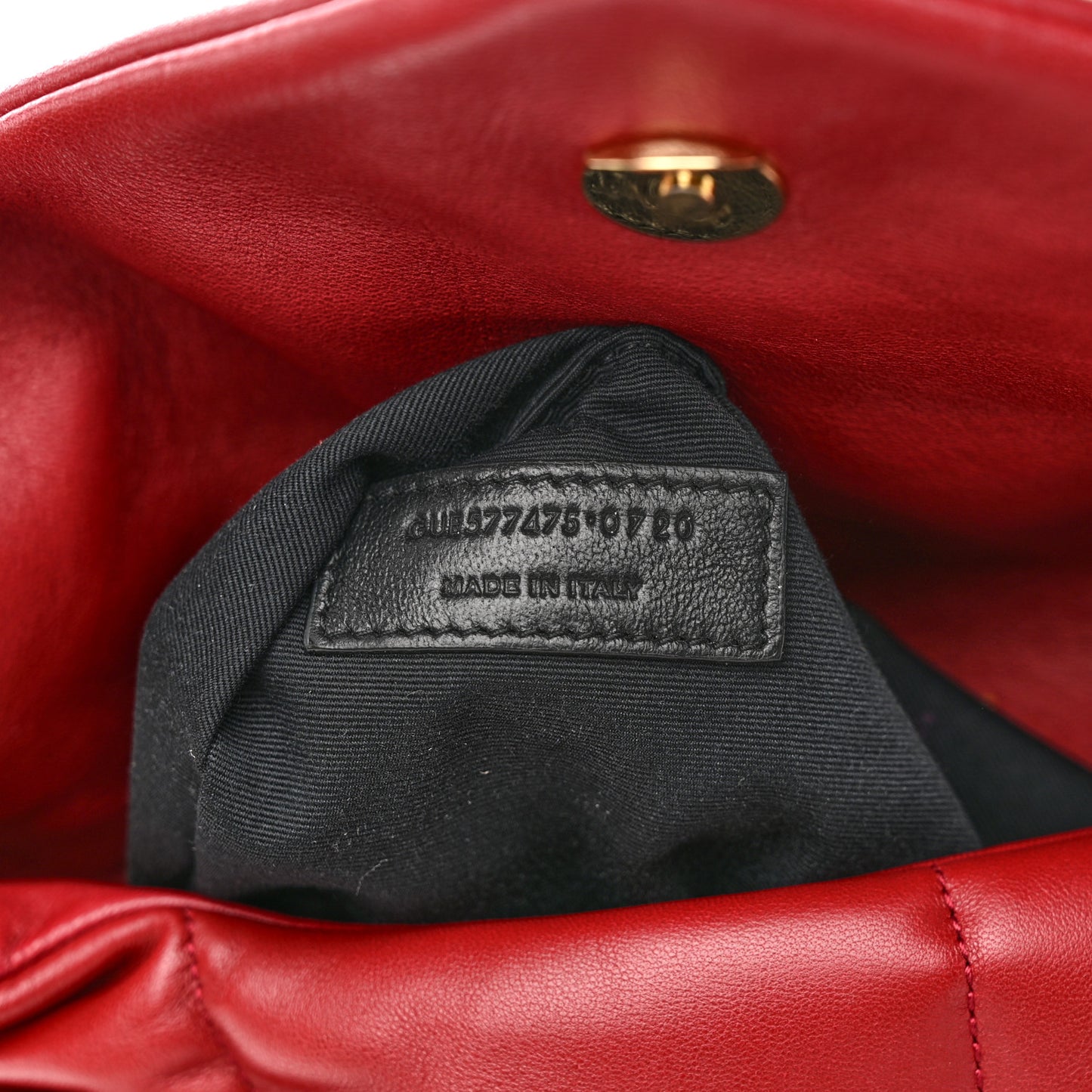 Lambskin Quilted Medium Loulou Puffer Monogram Chain Satchel Opyum Red