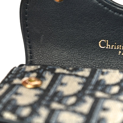 Christian Dior Oblique Saddle Card Holder Blue 11 of 12