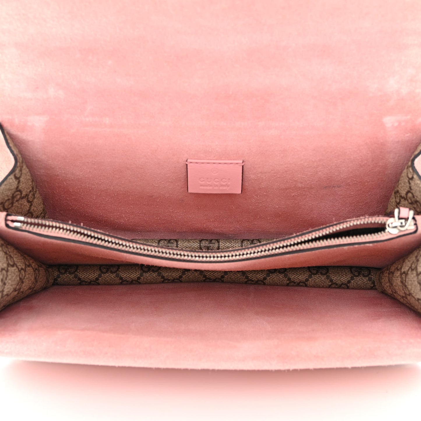 GG Supreme Monogram Suede Crystal Small Dionysus Shoulder Bag Beige Ebony Light Peonia
