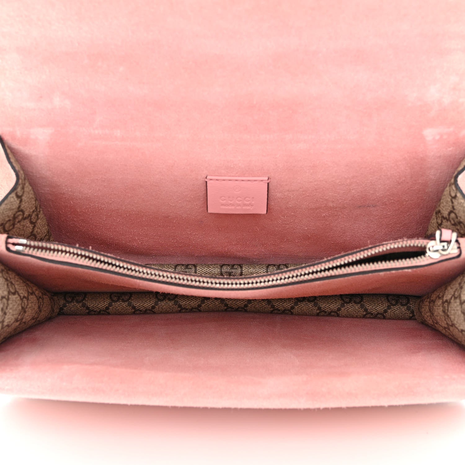 Gucci GG Supreme Monogram Suede Crystal Small Dionysus Shoulder Bag Beige Ebony Light Peonia 4 of 9