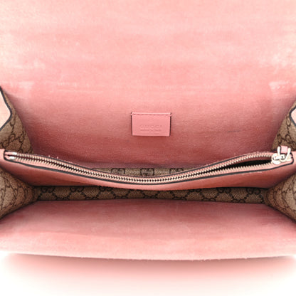 Gucci GG Supreme Monogram Suede Crystal Small Dionysus Shoulder Bag Beige Ebony Light Peonia 4 of 9
