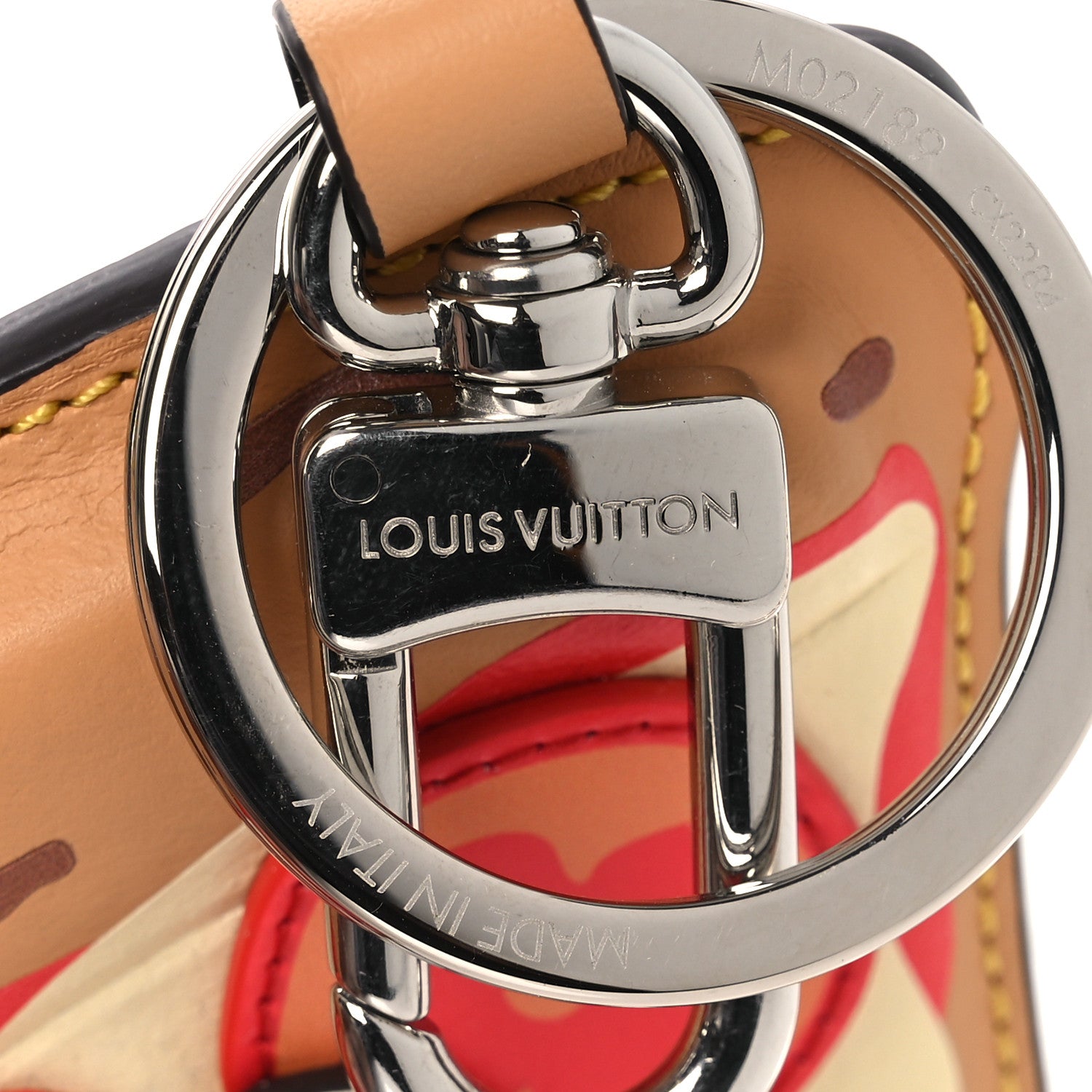 Louis Vuitton Calfskin Monogram Printed Pizza Bag Charm Key Holder Louis Vuitton Calfskin Monogram Printed Pizza Bag Charm Key Holder
