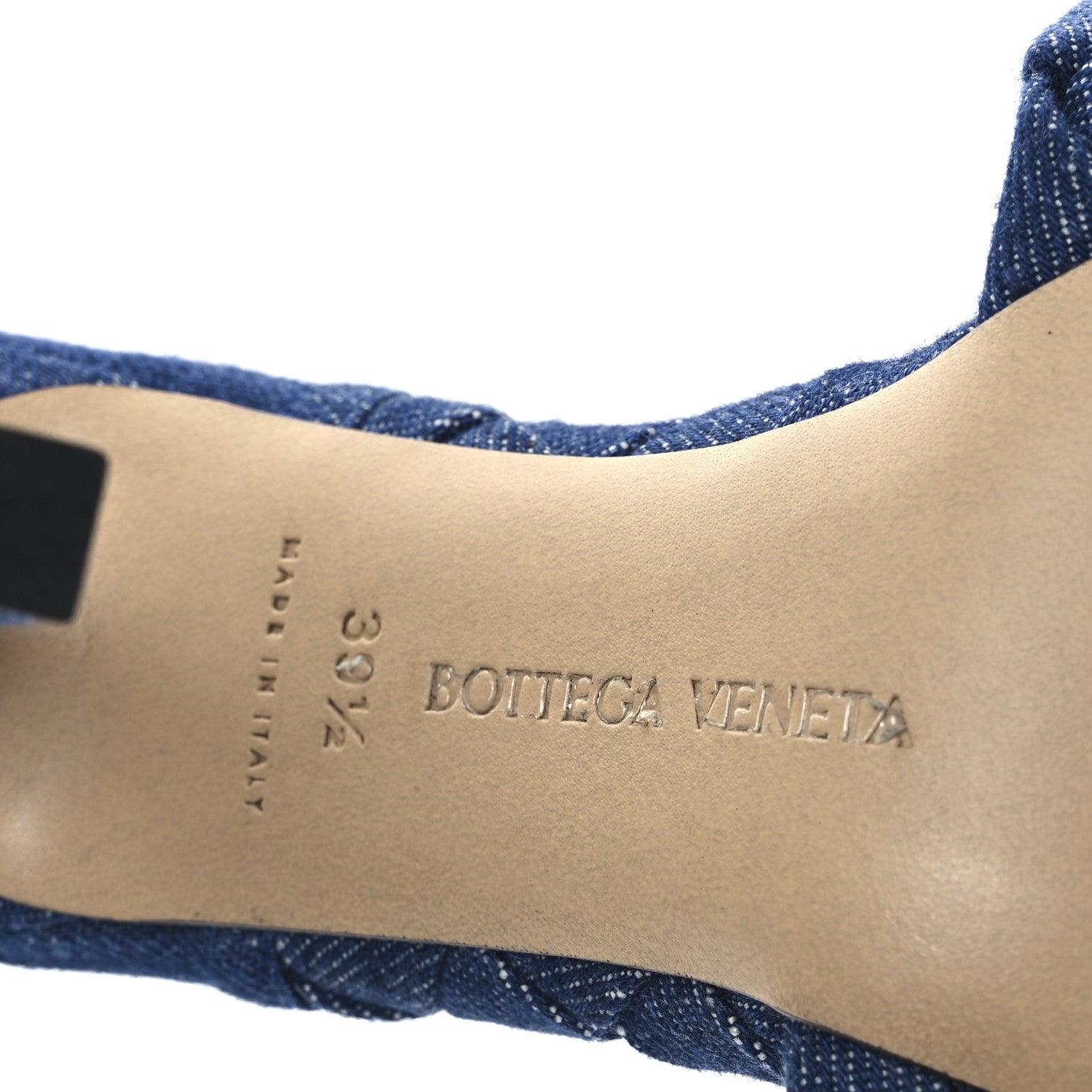Bottega Veneta Denim Intrecciato Lido Mule 90 Sandals 39.5 Indigo 8 of 9