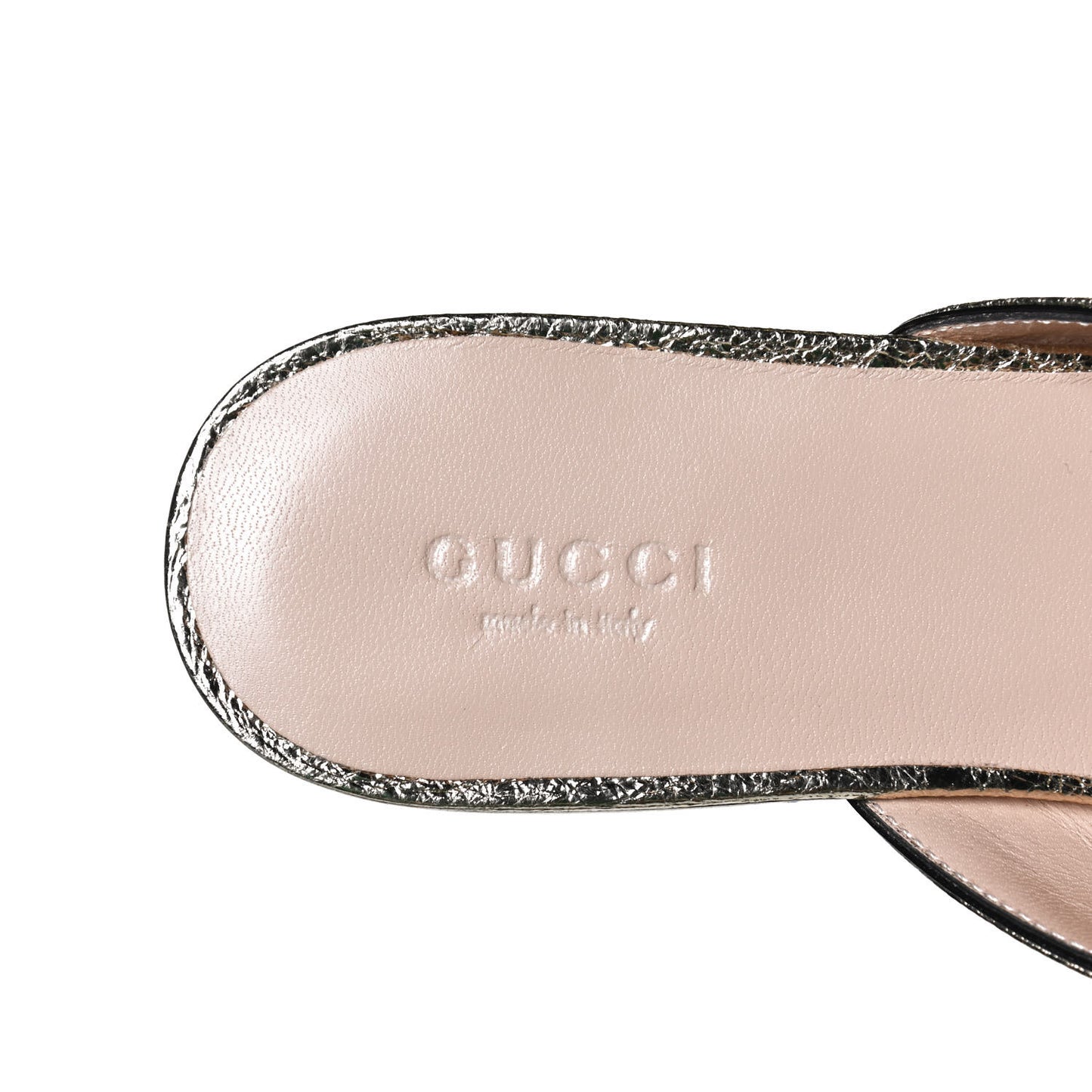 Galassia Womens GG Marmont Fringe Slippers 36.5 Platino