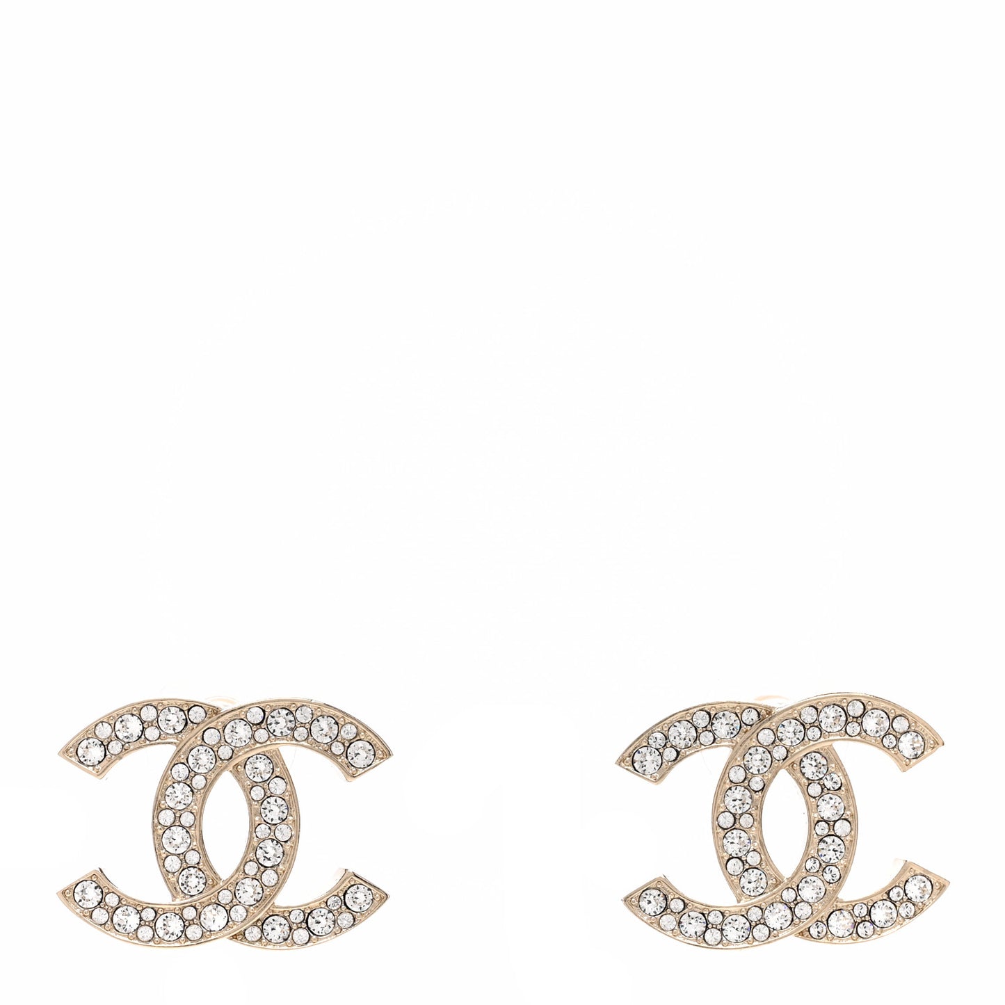 Crystal CC Earrings Light Gold
