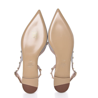 Valentino Garavani Nappa Rockstud Slingback Flats 40.5 Patel Grey Poudre 5 of 9