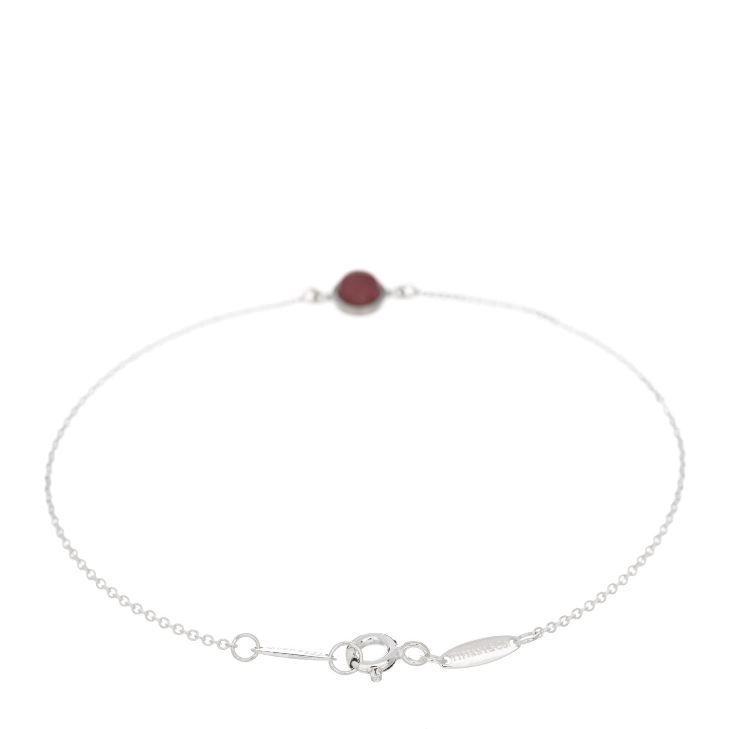 Tiffany Sterling Silver Rhodonite Cabochon Elsa Peretti Color By The Yard Bracelet 2 of 4
