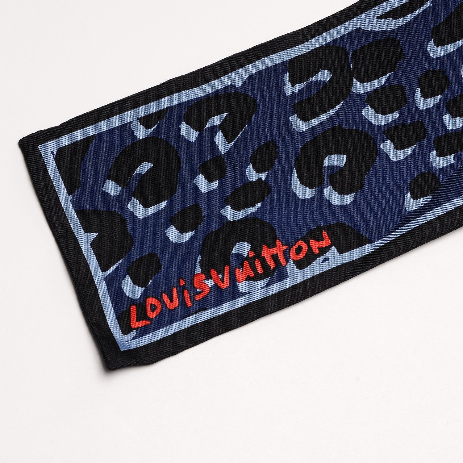 Louis Vuitton Silk Leopard Bandeau Blue 3 of 4