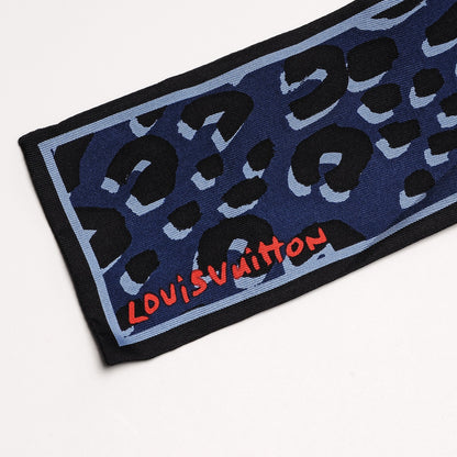 Louis Vuitton Silk Leopard Bandeau Blue 3 of 4