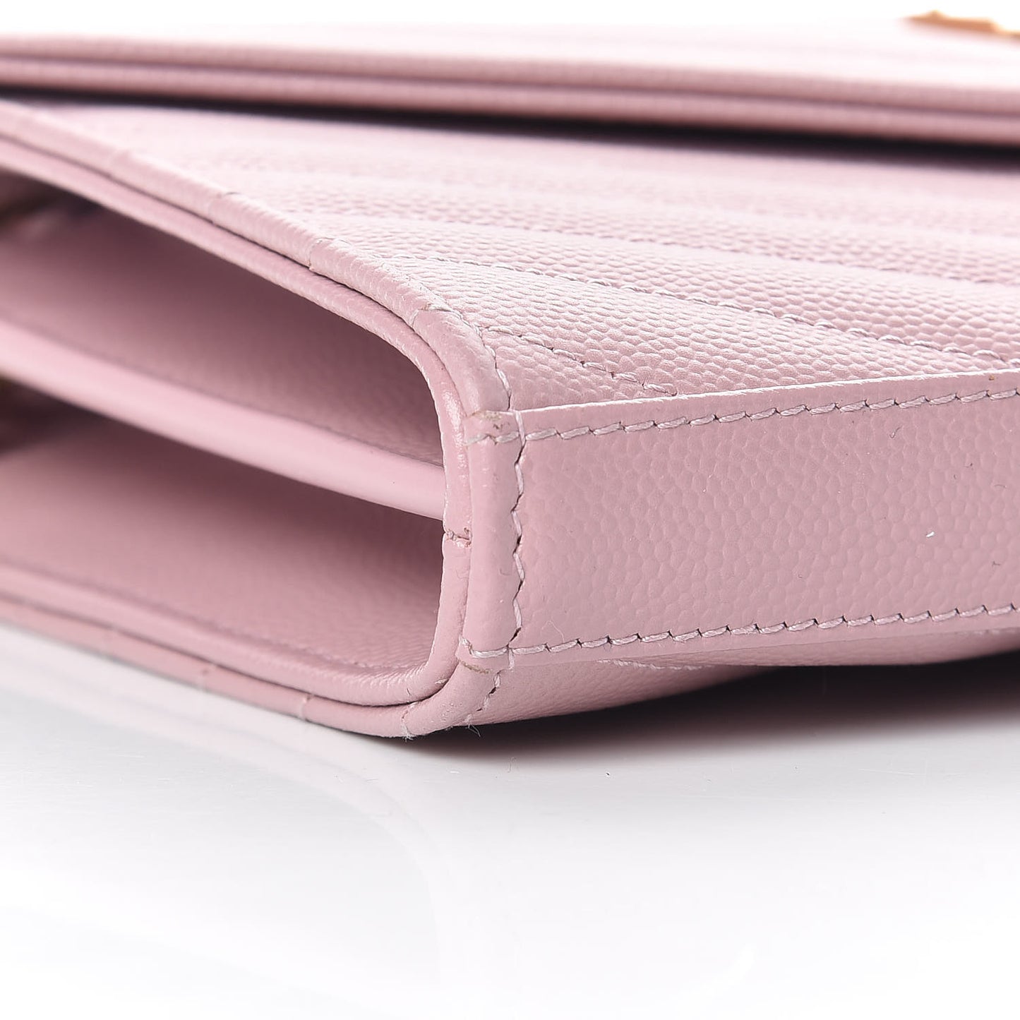 Grain De Poudre Matelasse Chevron Monogram Chain Wallet Tender Pink