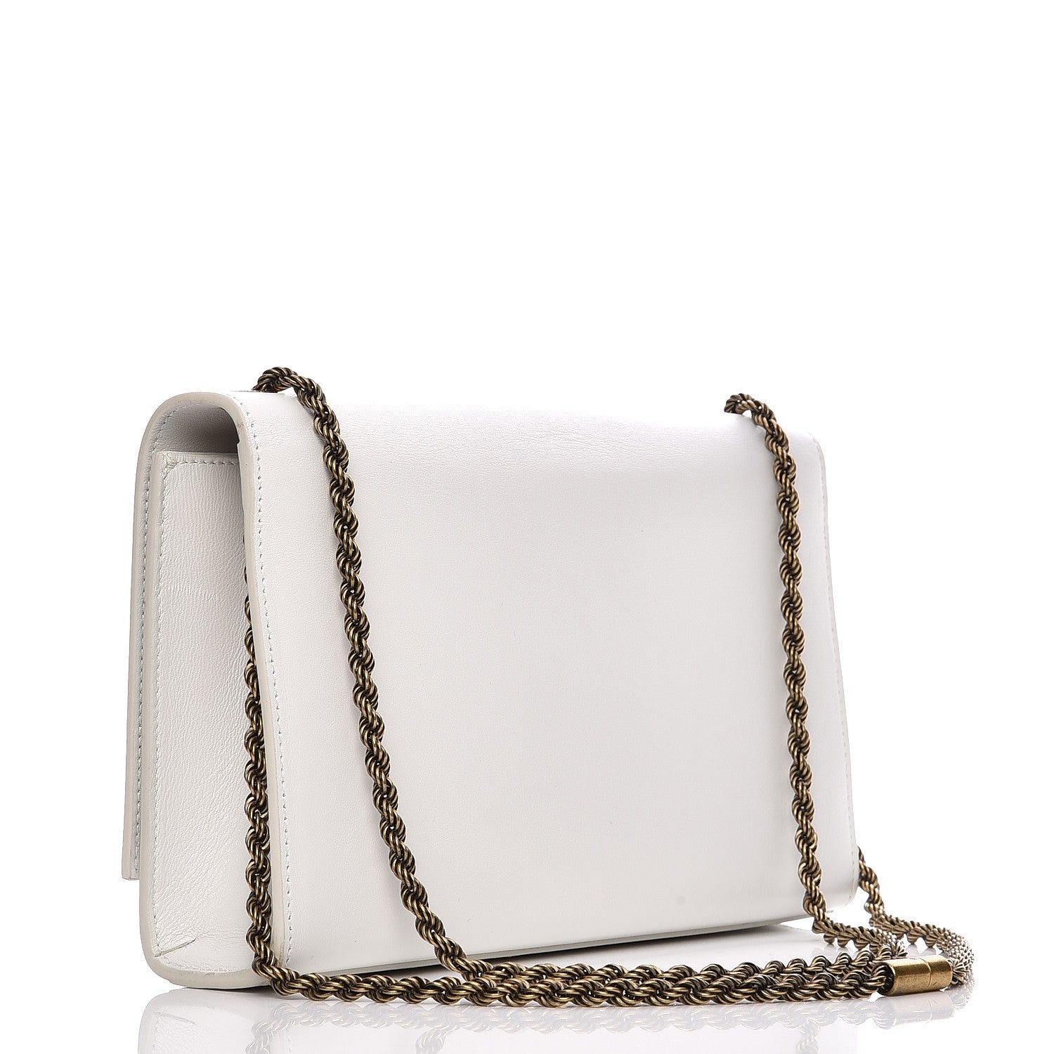 Saint Laurent Smooth Calfskin Medium Braided Monogram Kate Satchel Blanc Craie 3 of 11