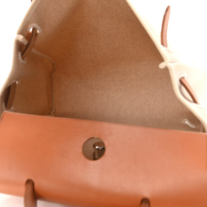 Hermes Toile Vache Calfskin Herbag 30 PM Backpack Natural 6 of 17