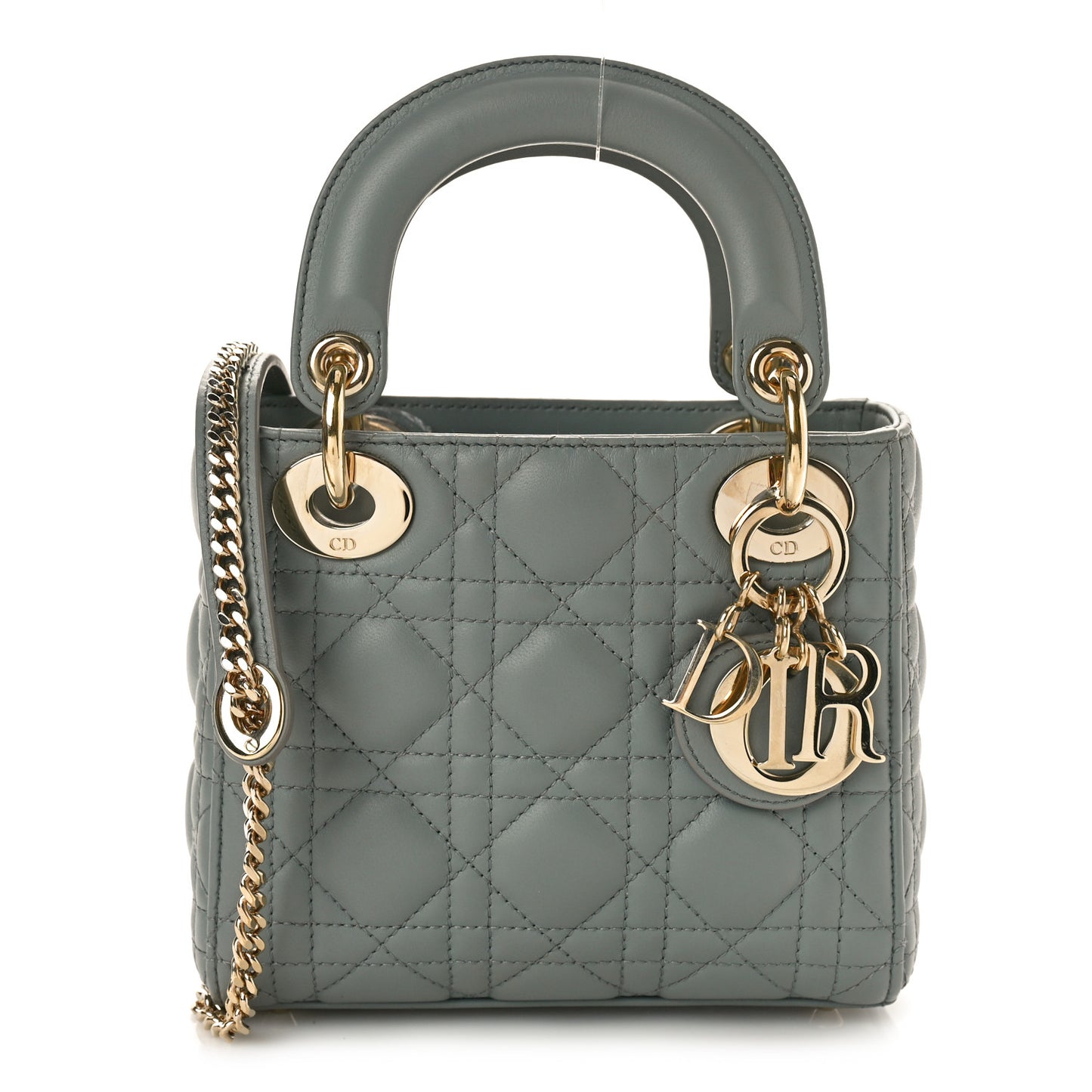 Lambskin Cannage Mini Lady Dior Grey