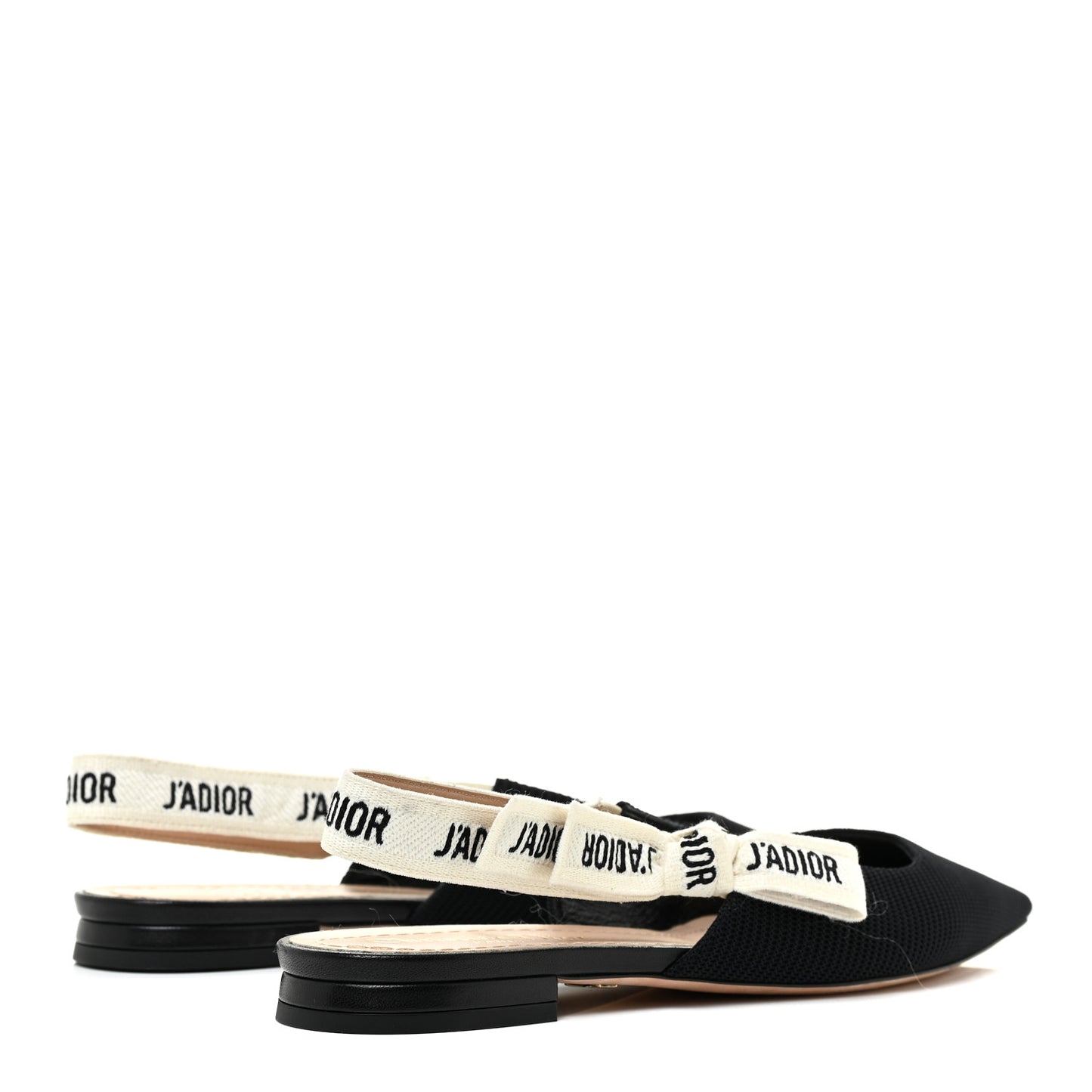 Technical Canvas Ribbon J'Adior Slingback Ballet Flats 37 Black