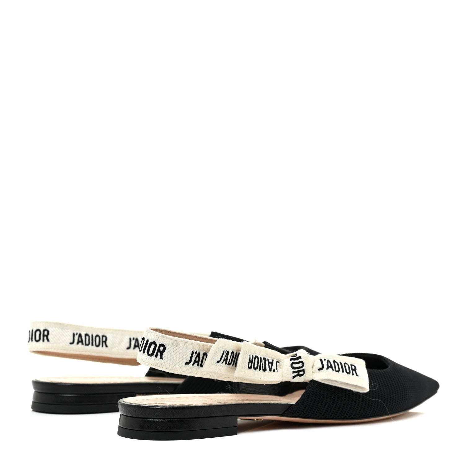 Christian Dior Technical Canvas Ribbon J'Adior Slingback Ballet Flats 37 Black 4 of 11