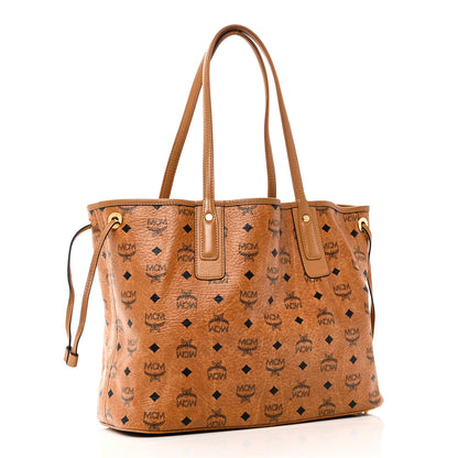 MCM Visetos Medium Liz Reversible Shopper Tote Cognac 4 of 15
